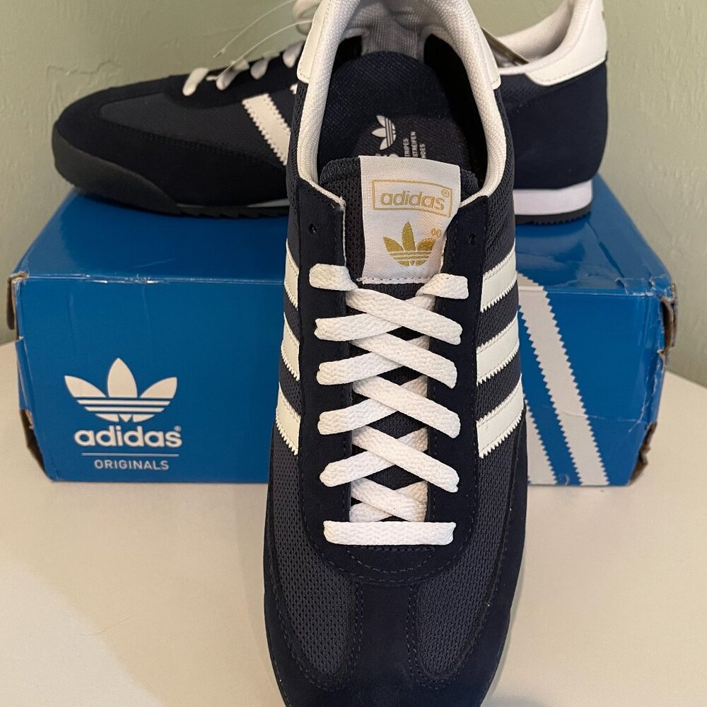 New adidas Originals DRAGONS Trainers Navy Blue w/White Stripes Mens Sz. 11.5 US